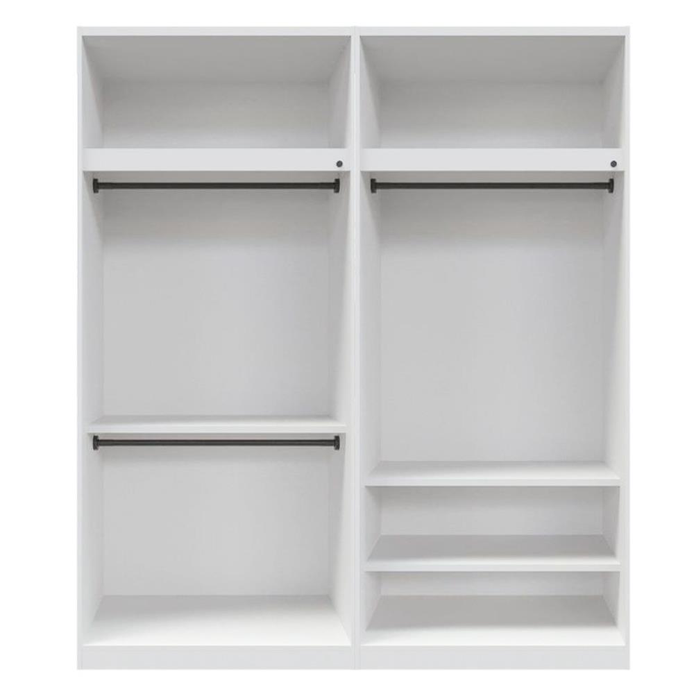 ตู้เสื้อผ้า 4 บานเปิด SB FURNITURE WARDROBE PLUS 59060308 200 ซม. สีขาว