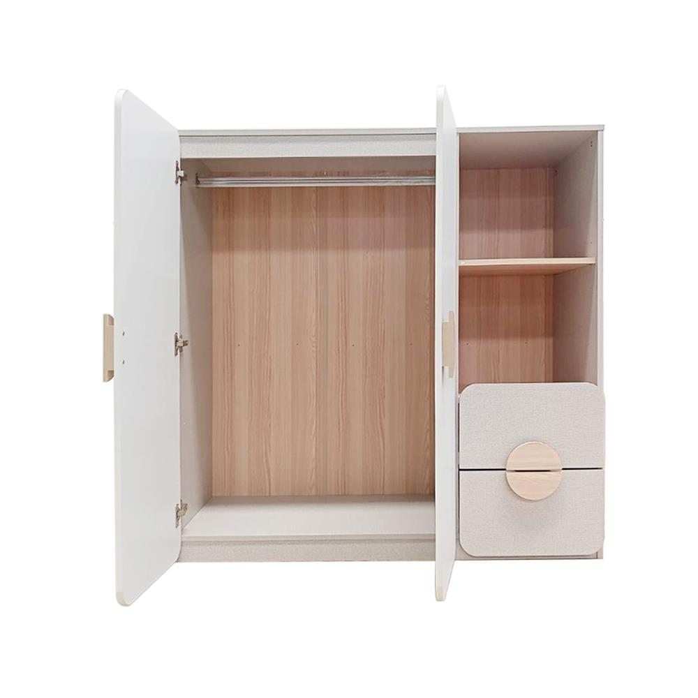 ตู้เสื้อผ้าสำหรับเด็ก 2 บานเปิด FURDINI TORI 120 ซม. สี PINEOAK/ขาว/เทา