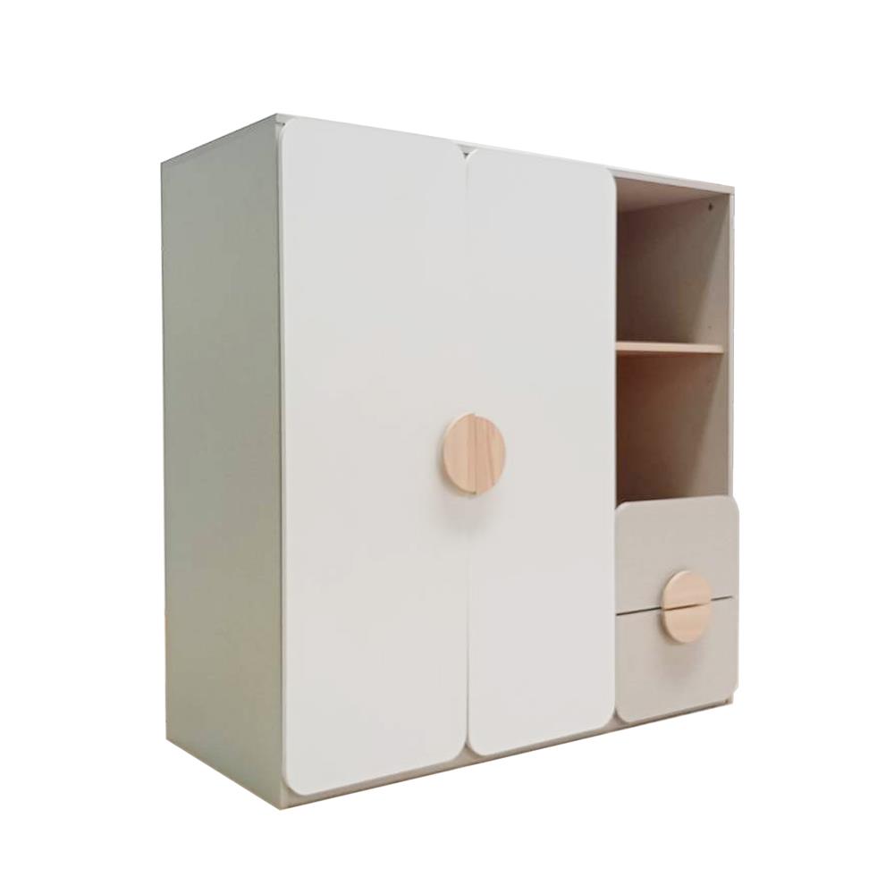 ตู้เสื้อผ้าสำหรับเด็ก 2 บานเปิด FURDINI TORI 120 ซม. สี PINEOAK/ขาว/เทา