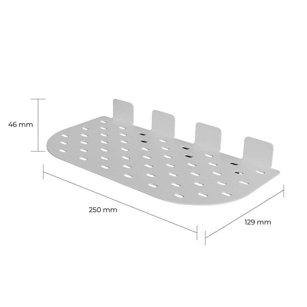 แผ่นชั้นวางของเหล็ก SPACEMAKER 25X12.9X4.6 ซม. สีเทา