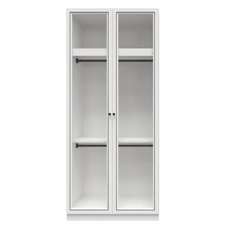 ตู้เสื้อผ้า 2 บานเปิด SB FURNITURE WARDROBE PLUS 59060307 100 ซม. สีขาว_0