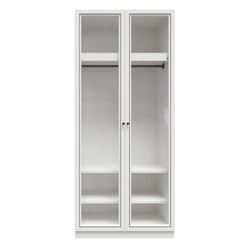 ตู้เสื้อผ้า 2 บานเปิด SB FURNITURE WARDROBE PLUS 59060305 100 ซม. สีขาว