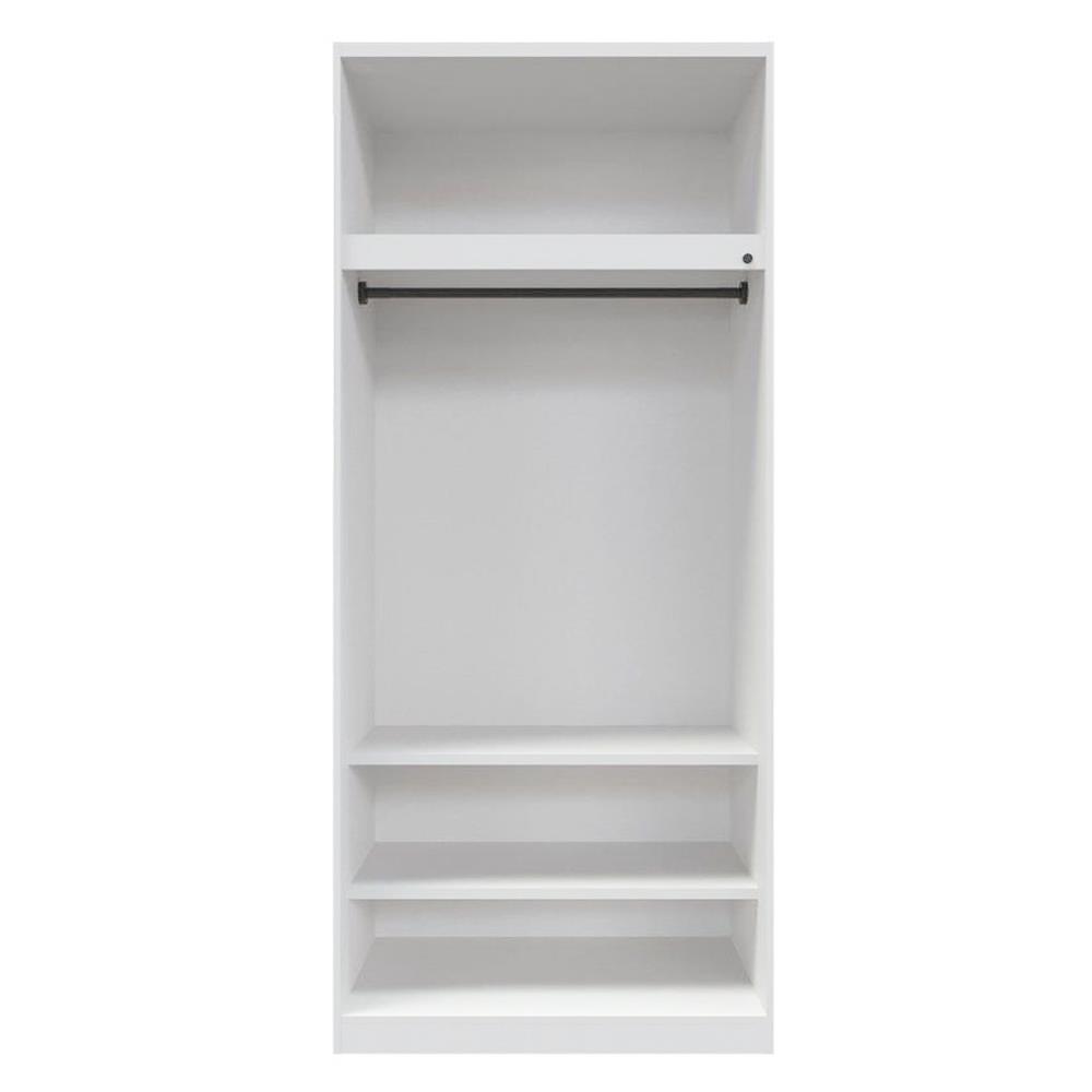 ตู้เสื้อผ้า 2 บานเปิด SB FURNITURE WARDROBE PLUS 59060305 100 ซม. สีขาว