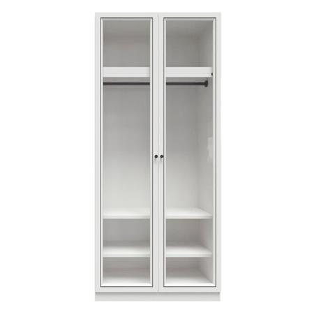 ตู้เสื้อผ้า 2 บานเปิด SB FURNITURE WARDROBE PLUS 59060305 100 ซม. สีขาว_0