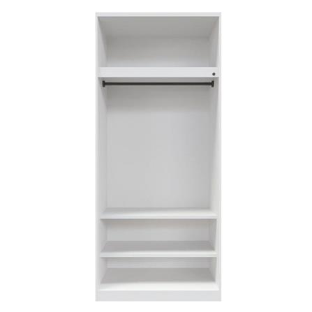 ตู้เสื้อผ้า 2 บานเปิด SB FURNITURE WARDROBE PLUS 59060305 100 ซม. สีขาว_1