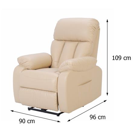เก้าอี้ปรับนอนไฟฟ้า FURDINI FRIENDLY สีครีม_7