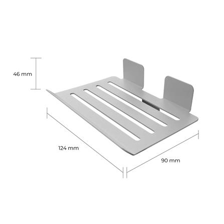 แผ่นชั้นวางของเหล็ก SPACEMAKER 12.4X9X4.6 ซม. สีเทา_3