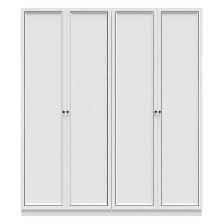 ตู้เสื้อผ้า 4 บานเปิด SB FURNITURE WARDROBE PLUS 59060309 200 ซม. สีขาว_0