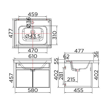 อ่างเคาน์เตอร์ ESTHER EWB-02-002-04 สีขาว-ดำ_4