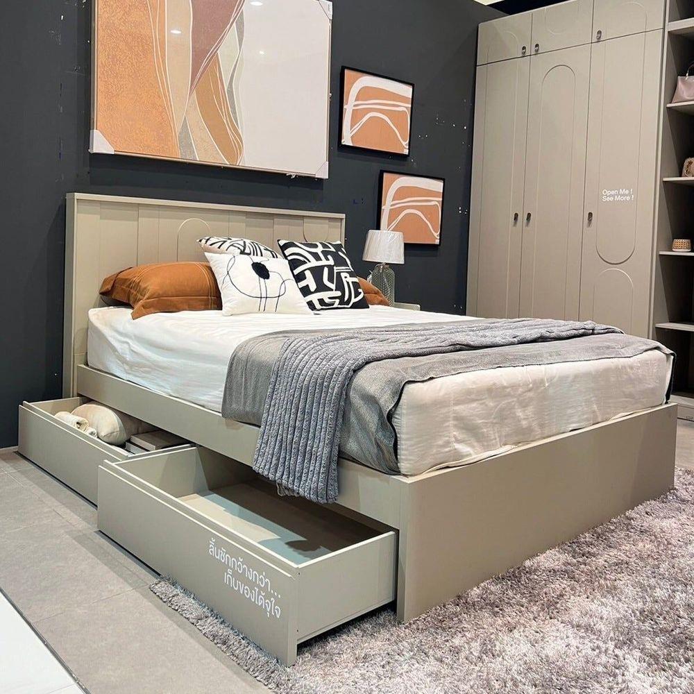 เตียง 6 ฟุต SB FURNITURE LAVIQUE 19225516 สีครีม