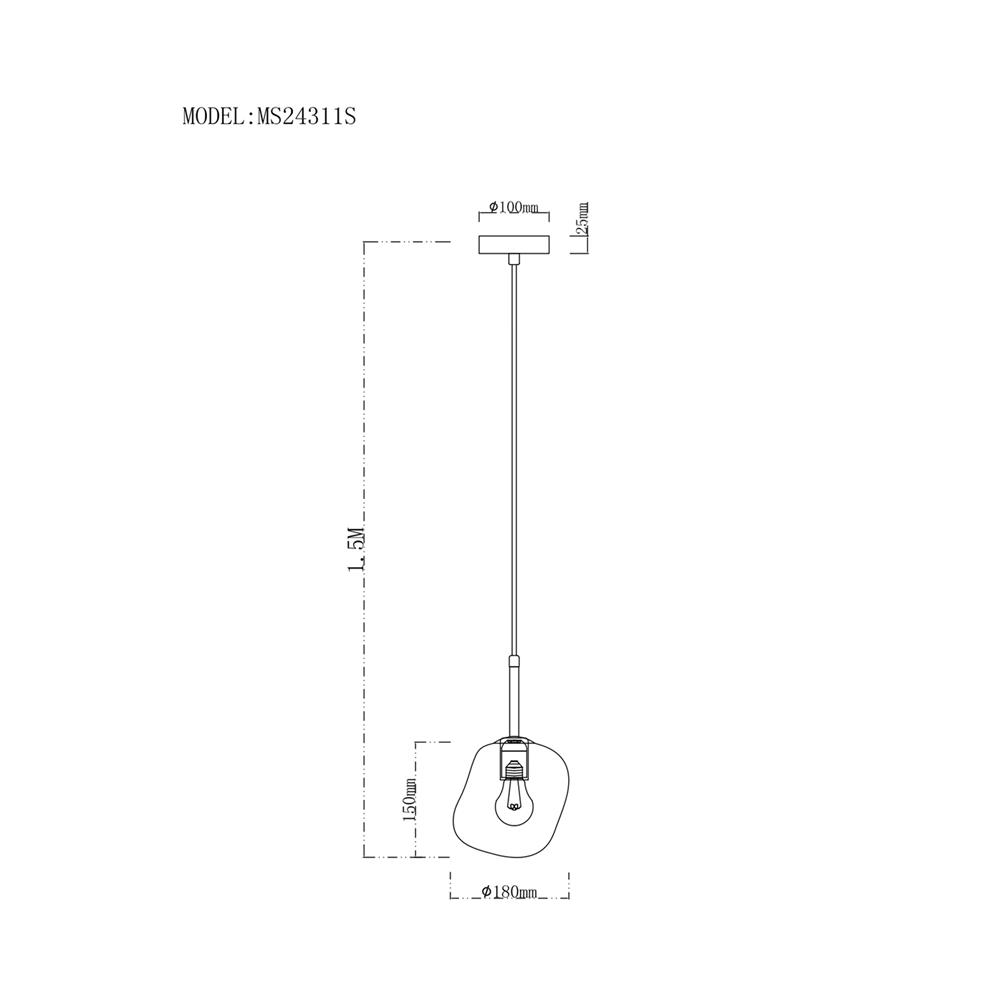ไฟช่อ CARINI MS24311S สีเงิน/ดำ 1 หัว