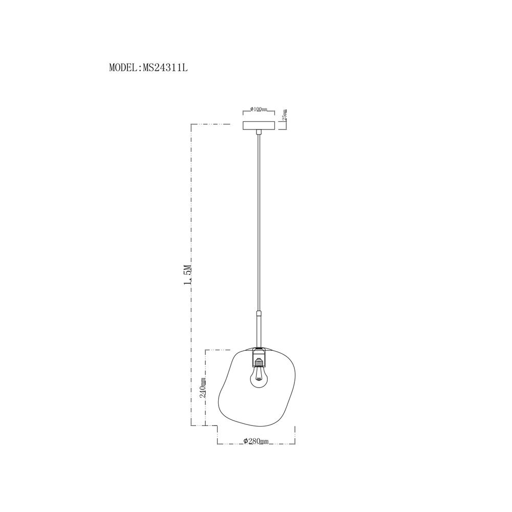 ไฟช่อ CARINI MS24311L สีเงิน/ดำ 1 หัว