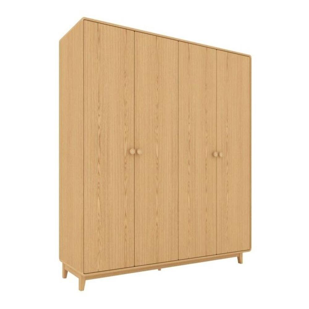 ตู้เสื้อผ้า 4 บานเปิด SB FURNITURE HAGI 19217668 196 ซม. สี MONACO OAK