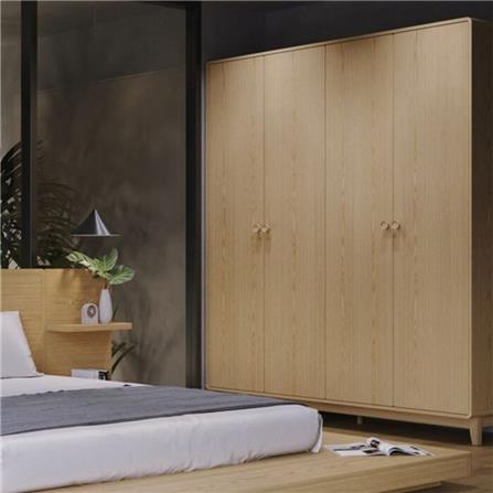 ตู้เสื้อผ้า 4 บานเปิด SB FURNITURE HAGI 19217668 196 ซม. สี MONACO OAK_3