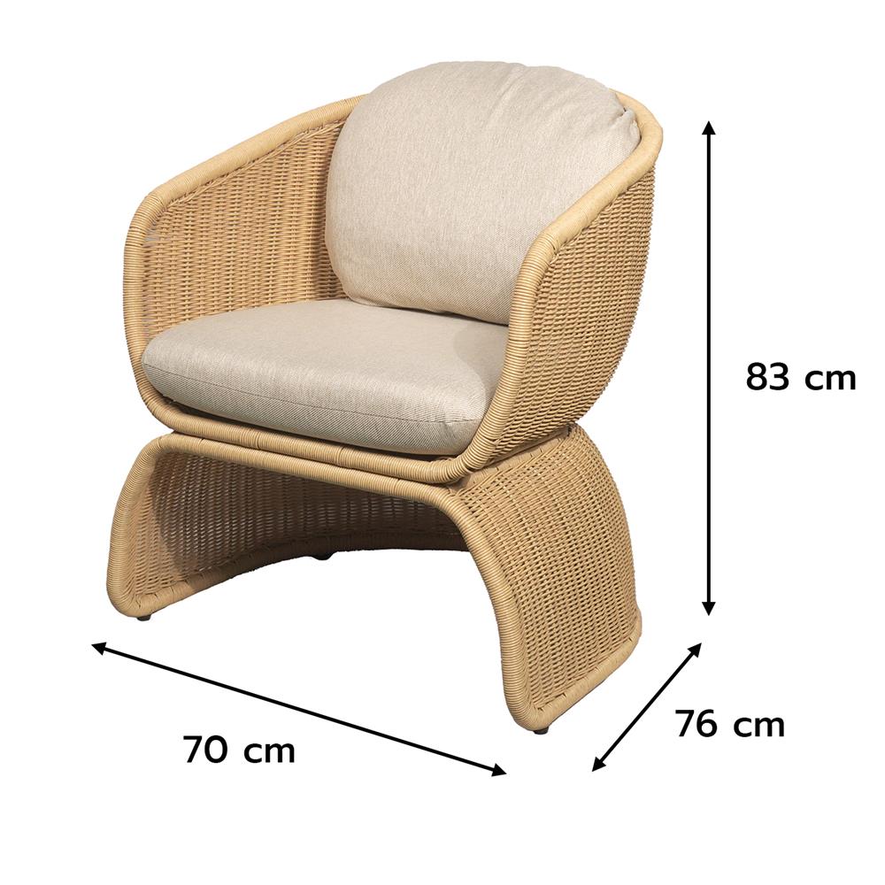 ชุดโซฟาสนาม 4 ที่นั่ง BENETTA NATURAL สีน้ำตาล