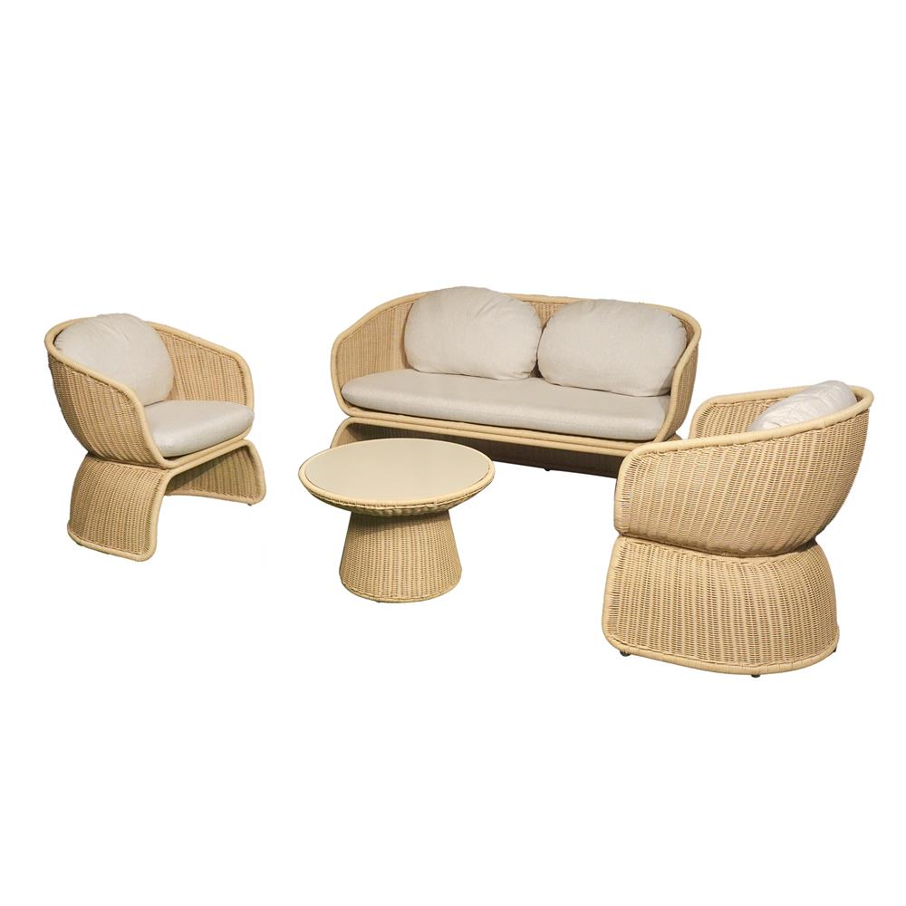 ชุดโซฟาสนาม 4 ที่นั่ง BENETTA NATURAL สีน้ำตาล