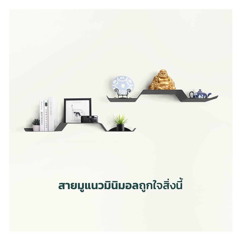 หิ้งพระติดผนังเหล็ก SPACEMAKER 66.4X22.7X8.9 ซม. สีขาว