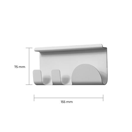 ที่แขวนของติดผนัง SPACEMAKER A1-007-ND ขนาดเล็ก สีเทา_2