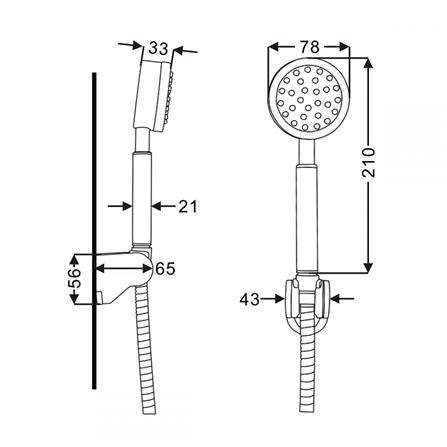 ฝักบัวสายอ่อน 1 ระดับ RASLAND RA D411-STN-4_1