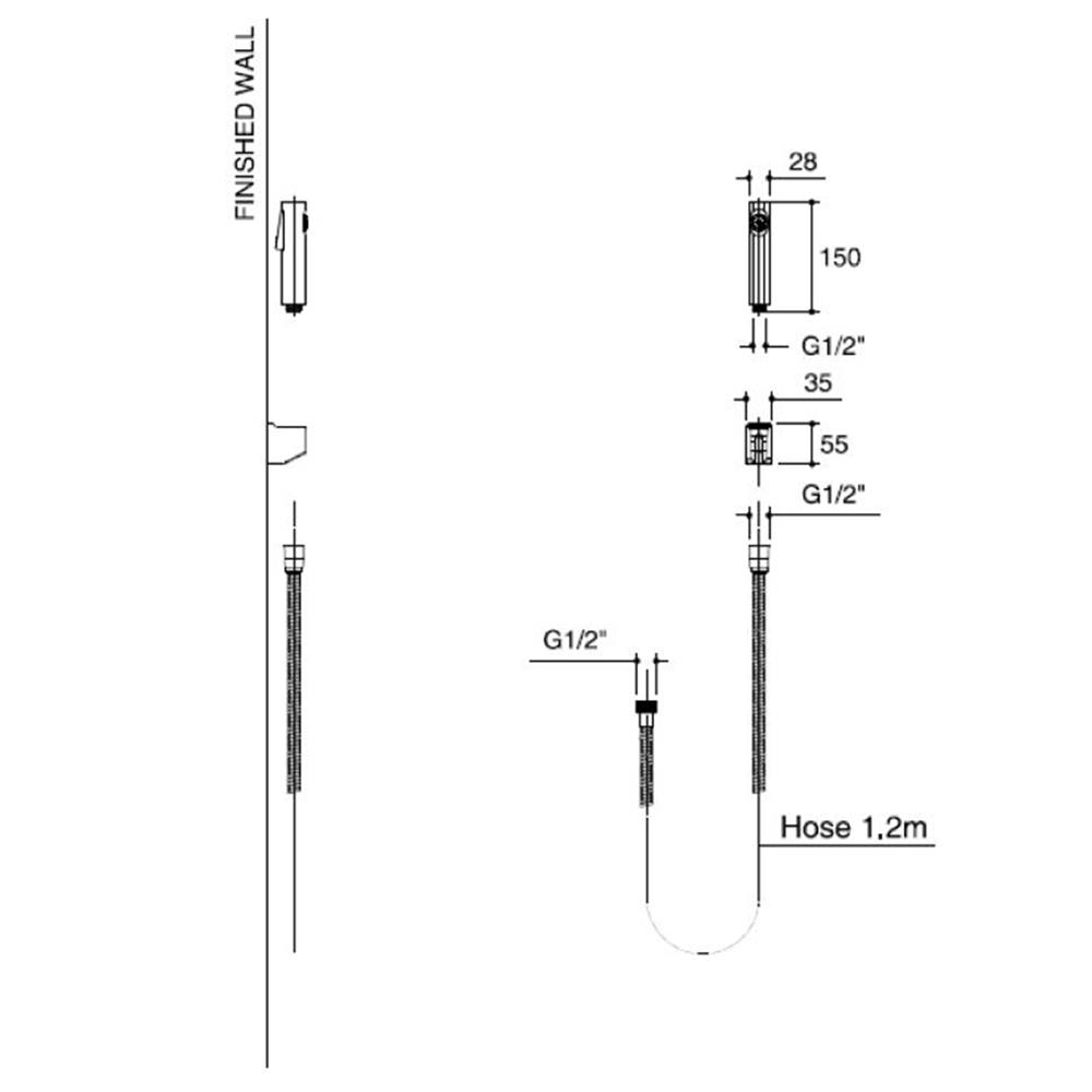 สายฉีดชำระครบชุด KOHLER K-98100X-B-BL สีดำ