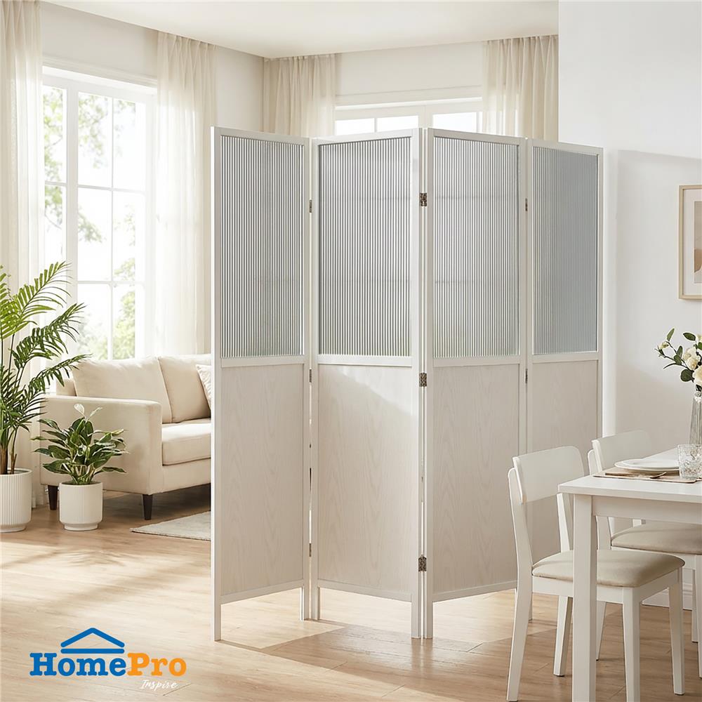 ฉากกั้น 4 บานพับ FURDINI FOLDORA สีขาว