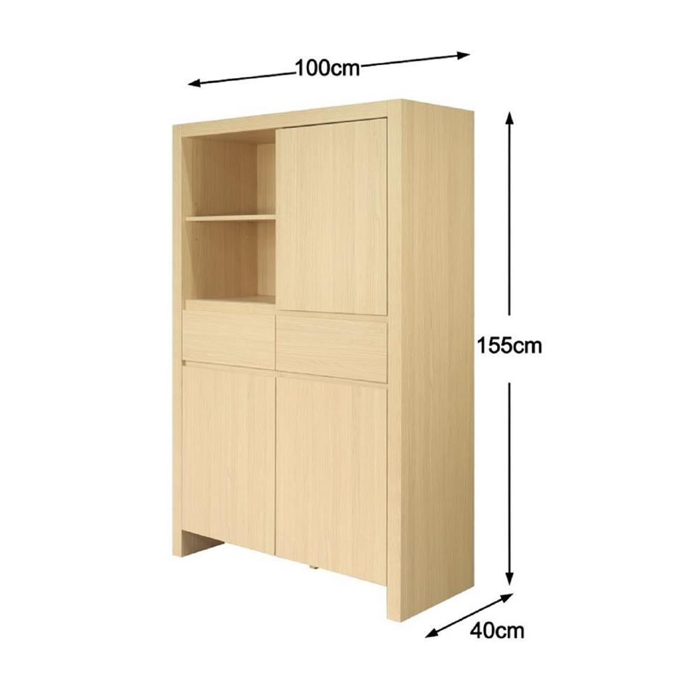 ตู้สูงบานผสม FURDINI TUSCANI 100 ซม. สี NT OAK