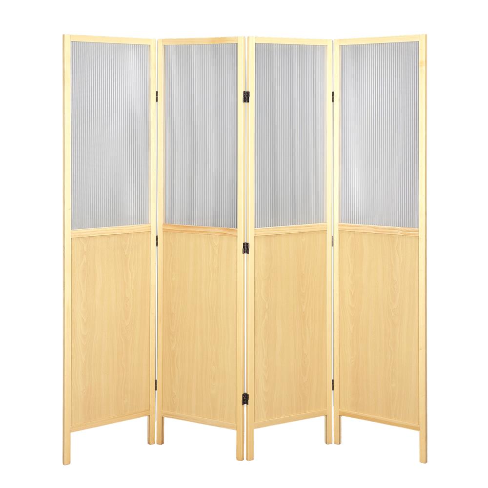 ฉากกั้น 4 บานพับ FURDINI FOLDORA สีไม้ธรรมชาติ