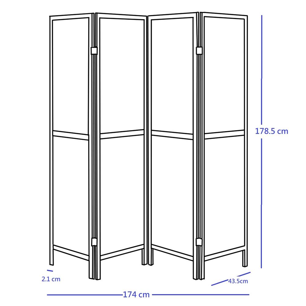 ฉากกั้น 4 บานพับ FURDINI FOLDORA สีไม้ธรรมชาติ