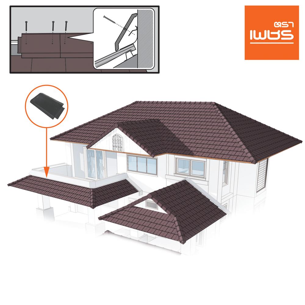 ครอบสันชนผนัง อดามัสแบบเรียบ ตราเพชร 21x33x2.8 ซม. สีเทาปฐพี