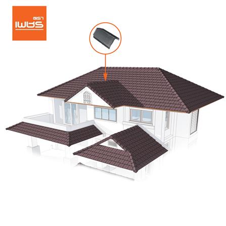 ครอบสันหลังคาอดามัส แบบเรียบ ตราเพชร 25x38.4 ซม. สีเทาปฐพี_1