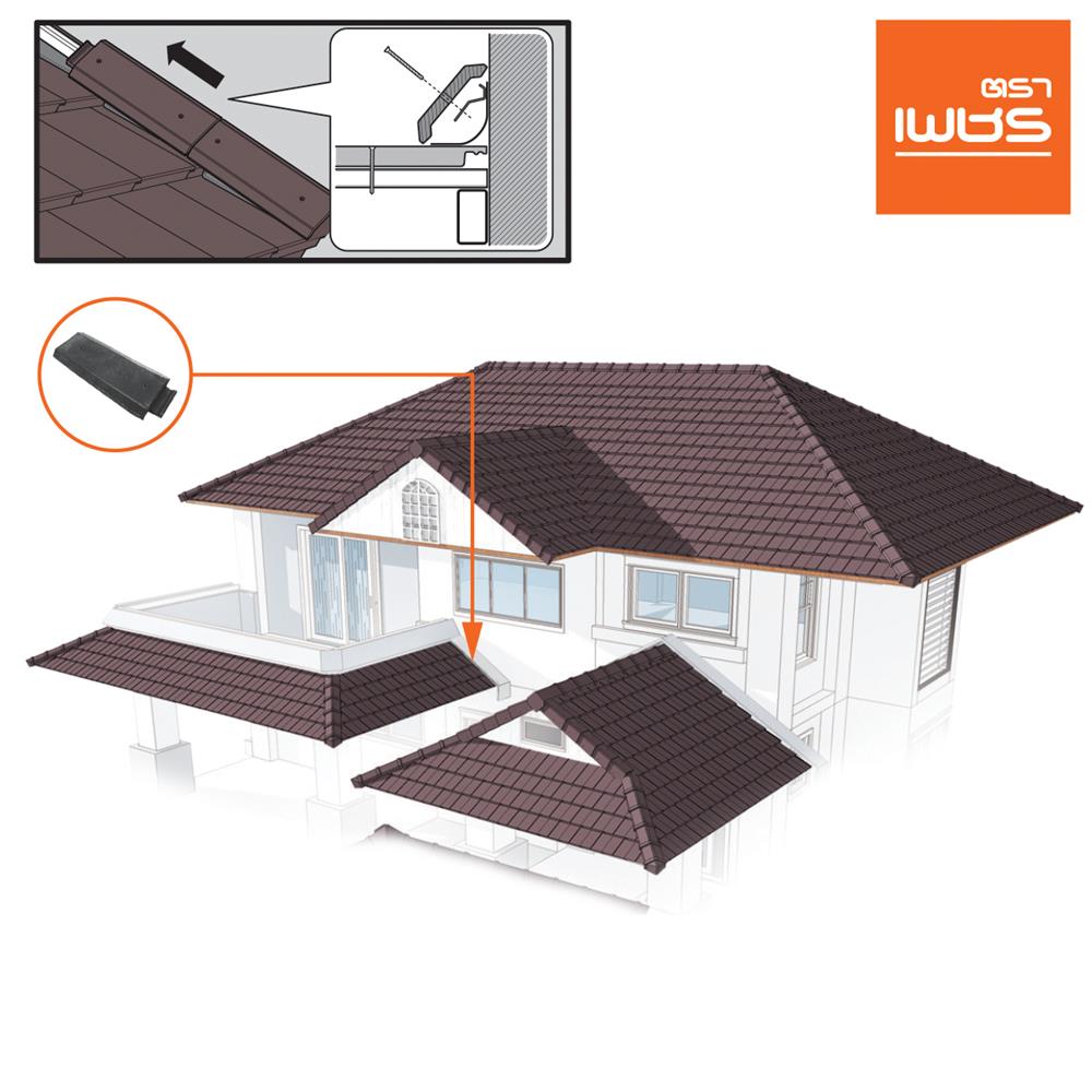 ครอบข้างชนผนังอดามัส แบบเรียบ ตราเพชร 14x38.5 ซม. สีเทาปฐพี