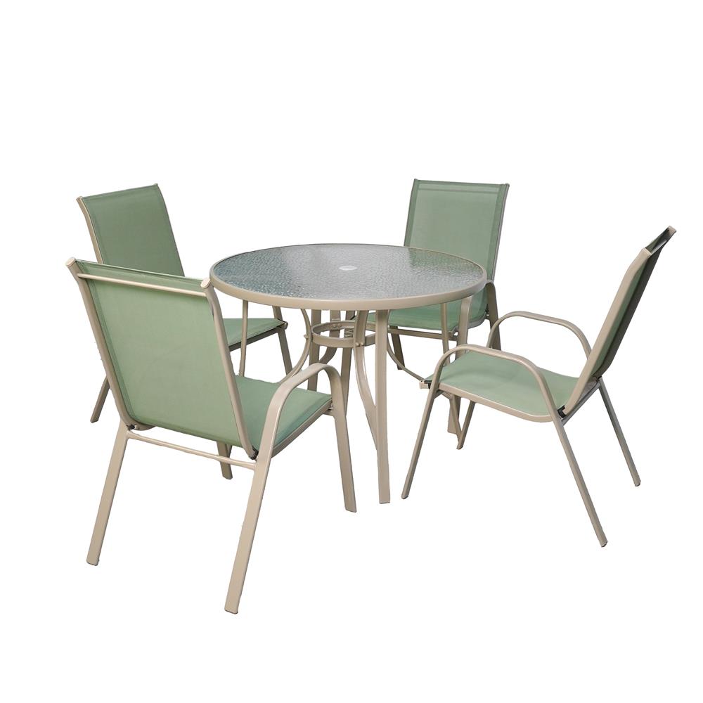 ชุดสนาม 4 ที่นั่ง SPRING VARINA สีเขียว/โทป