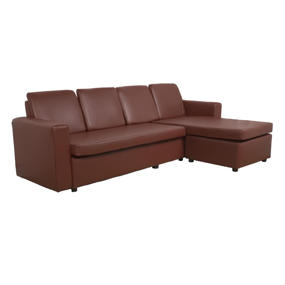 โซฟาเข้ามุม 4 ที่นั่ง FURDINI RALPHS สีน้ำตาลเข้ม