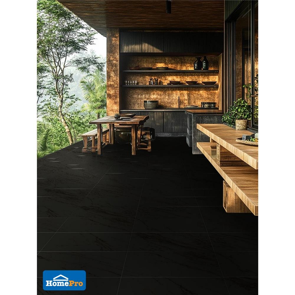 กระเบื้องพื้นพอร์ซเลน 30x60 ซม. CERGRES ซาโมเน่ ดำ A 1.44 ตร.ม.