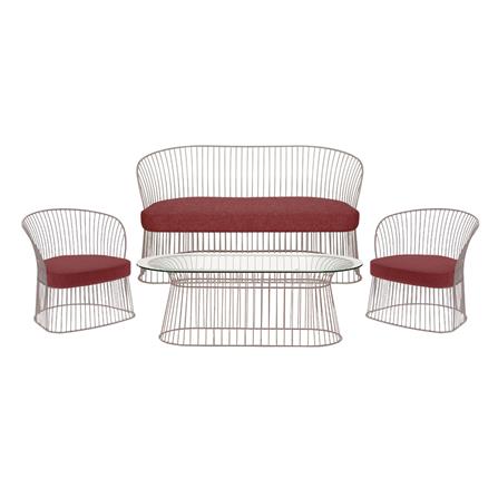 ชุดโซฟาสนาม 4 ที่นั่ง SPRING BURLY สีโทป/แดง_0