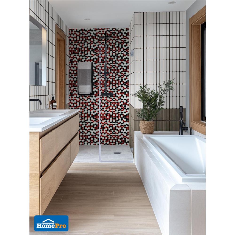 โมเสคแก้ว 30x30 ซม. DURAGRES ราวดี้ เรด สมอล