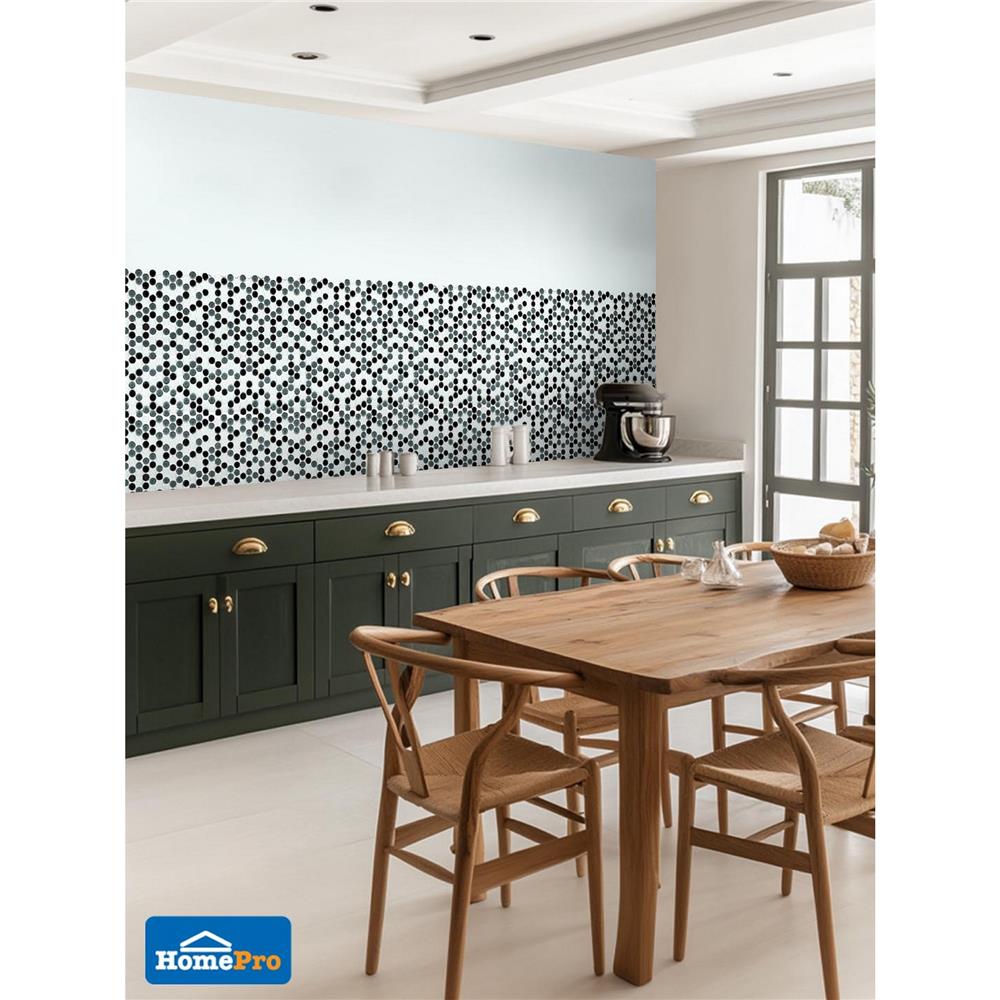 โมเสคแก้ว 30x30 ซม. DURAGRES ราวดี้ แบล็ค สมอล