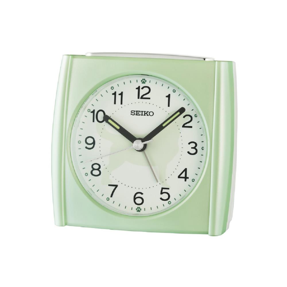 นาฬิกาปลุก SEIKO CLOCKS QHE209M 3.3X3.5 นิ้ว สีเขียว