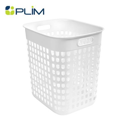 ตะกร้าผ้าเหลี่ยมสูง PLIM AVA BK-112 สีขาว_0