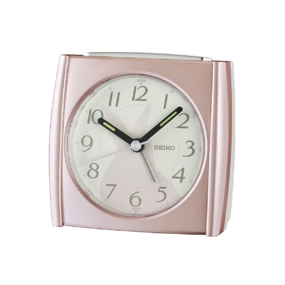นาฬิกาปลุก SEIKO CLOCKS QHE209P 3.3X3.5 นิ้ว สีชมพู
