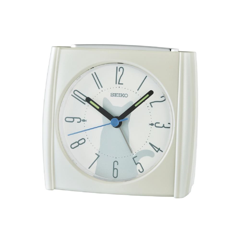 นาฬิกาปลุก SEIKO CLOCKS QHE209W 3.3X3.5 นิ้ว สีขาว