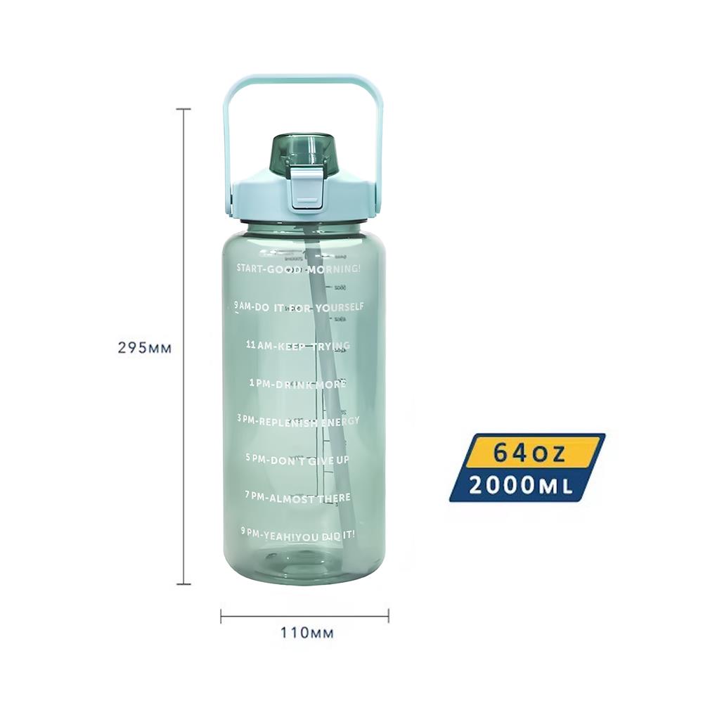 กระบอกน้ำพลาสติก TRITAN HANSEN 2 ลิตร สีเขียว