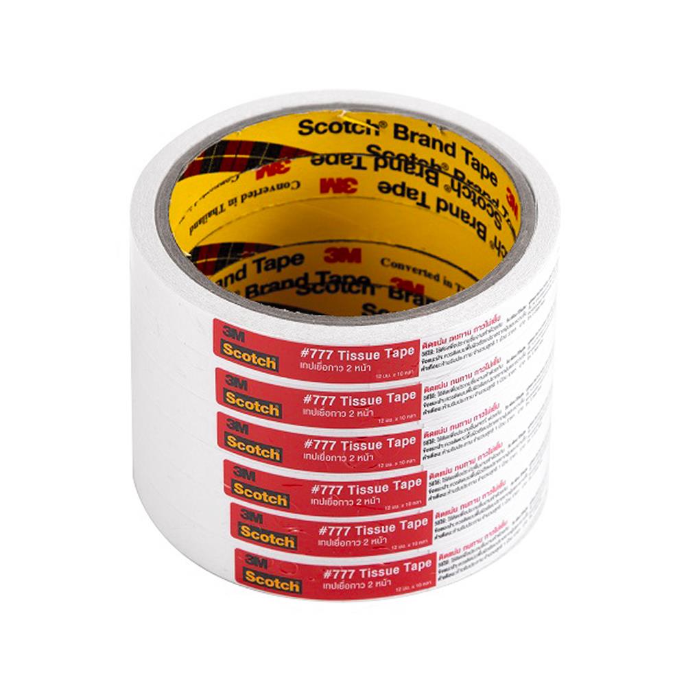 เทปเยื่อกาว 2 หน้า 3M SCOTCH 12 มม.X10 หลา (แพ็ก 6 ชิ้น)