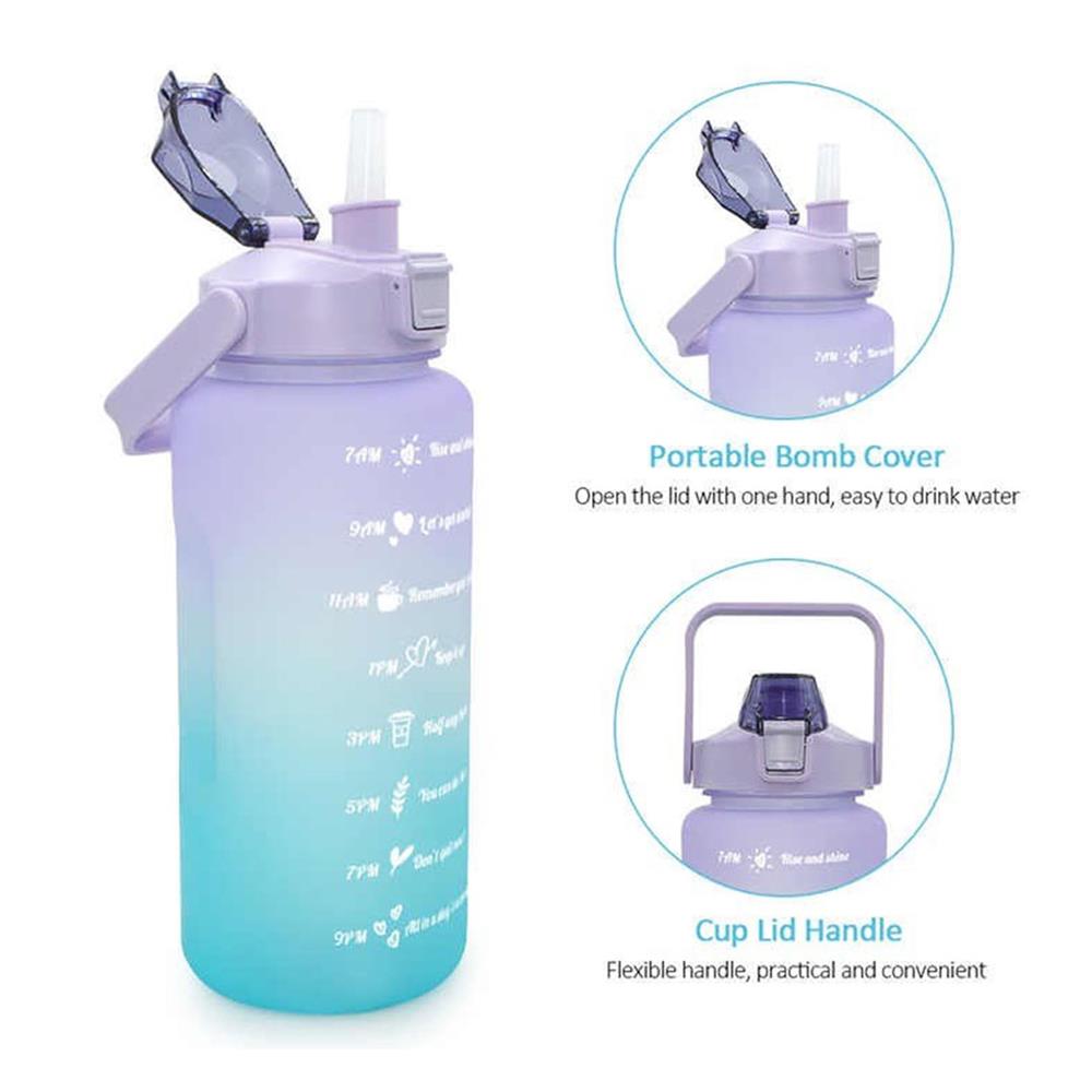 กระบอกน้ำพลาสติก TRITAN HANSEN 2 ลิตร สีเขียวทูโทน