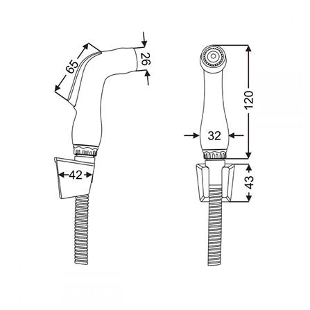 สายฉีดชำระครบชุด RASLAND RA H811-H6677 สีโครม_1