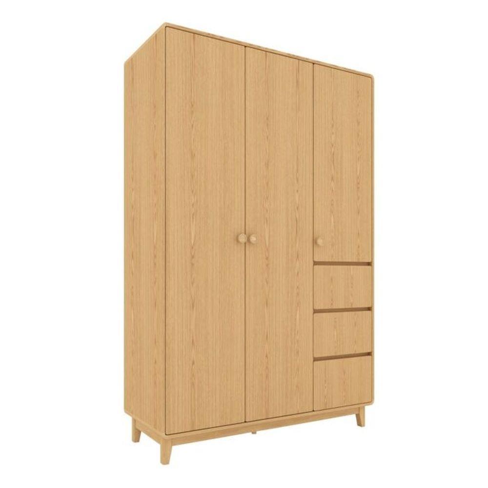 ตู้เสื้อผ้า 3 บานเปิด SB FURNITURE 19217667 148 ซม. สี MONACO OAK