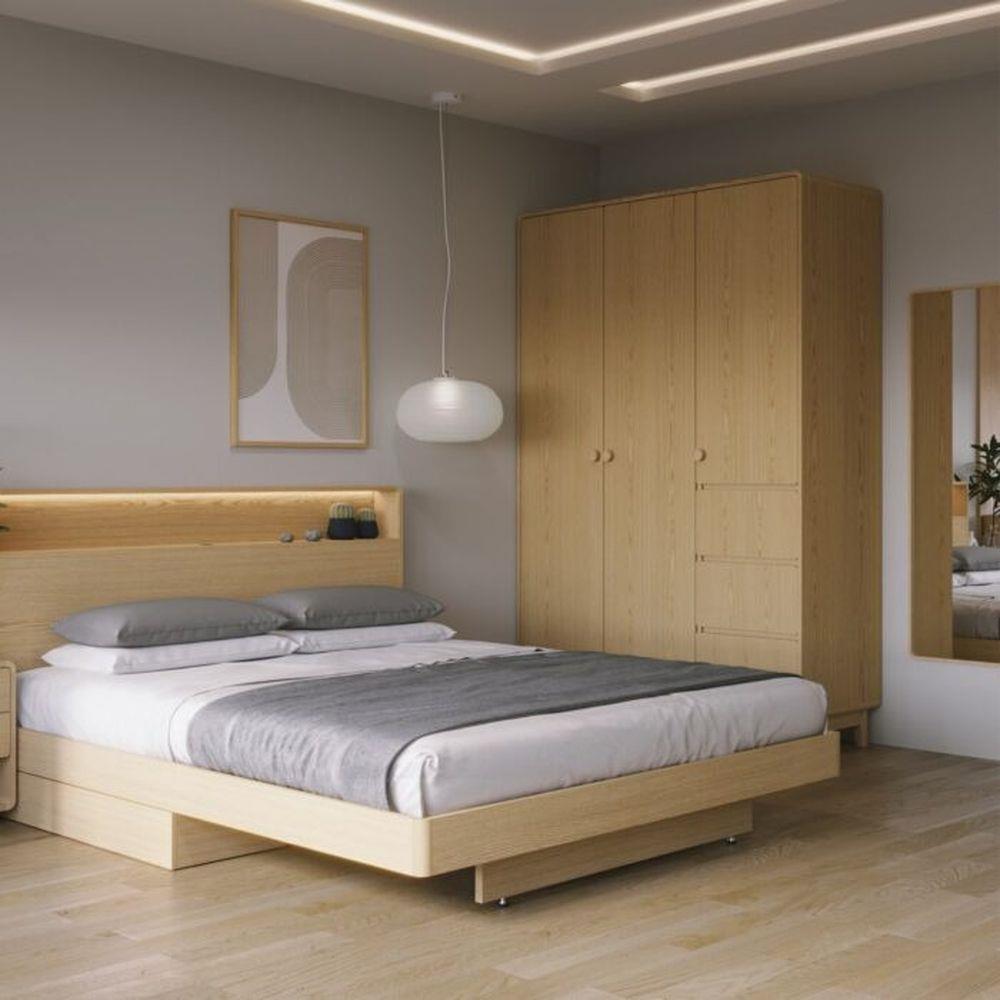 ตู้เสื้อผ้า 3 บานเปิด SB FURNITURE 19217667 148 ซม. สี MONACO OAK