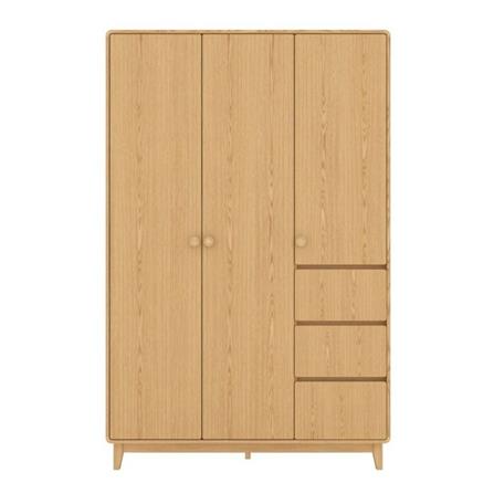 ตู้เสื้อผ้า 3 บานเปิด SB FURNITURE 19217667 148 ซม. สี MONACO OAK_0