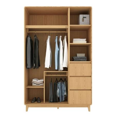 ตู้เสื้อผ้า 3 บานเปิด SB FURNITURE 19217667 148 ซม. สี MONACO OAK_2