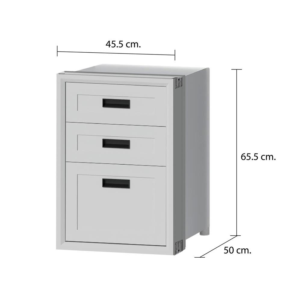 ตู้ลิ้นชัก 3 ชั้น CABIN HARPER 45.5x65.5 ซม. สีเทา